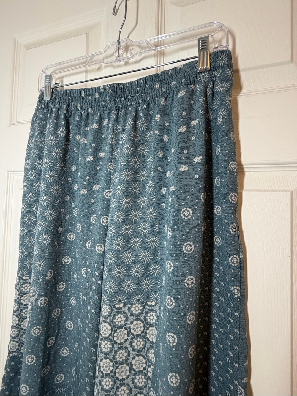 Toad&Co Teal Patchwork Wide Leg Pants Size Medium - Picture 4 of 9